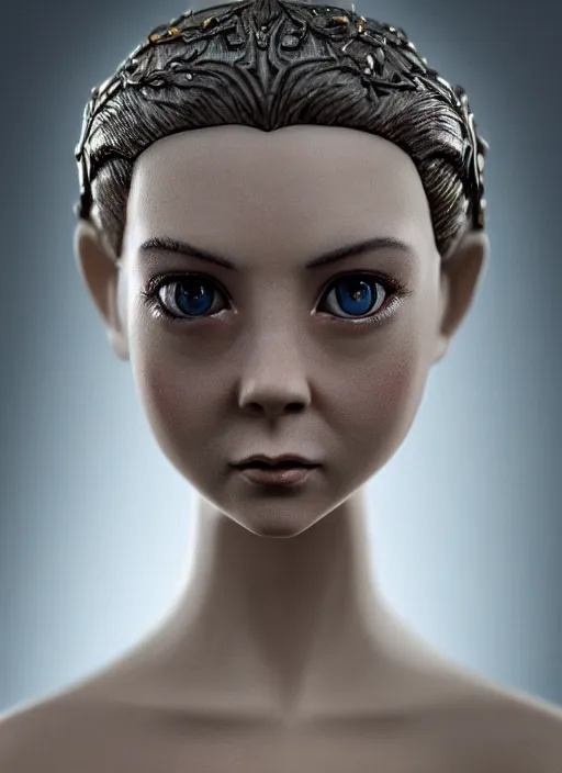 Image similar to closeup of a toy natalie dormer, depth of field, zeiss lens, detailed, symmetrical, centered, fashion photoshoot, by nicoletta ceccoli, mark ryden, lostfish, earl nore, hyung tae, frank frazetta, breathtaking, 8 k resolution, extremely detailed, beautiful, establishing shot, artistic, hyperrealistic, octane render