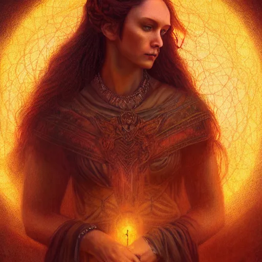 Image similar to majestic gracious regal goddess hecate portrait, mysterious atmospheric lighting, elysian fields, ancient greece, painted, intricate, volumetric lighting, beautiful, rich deep colours masterpiece, golden hour, golden ratio, sharp focus, ultra detailed, by leesha hannigan, ross tran, thierry doizon, kai carpenter, ignacio fernandez rios