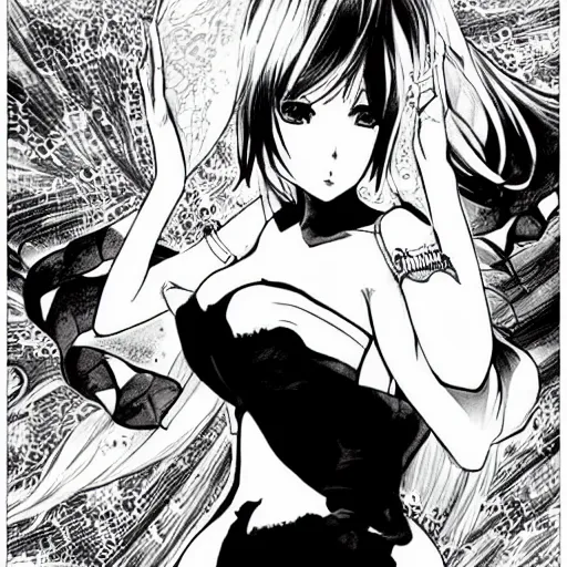 Prompt: black and white manga by yukito kishiro