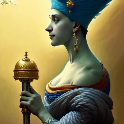 Image similar to marge simpson, intricate, elegant, highly detailed, digital painting, artstation, concept art, smooth, sharp focus, illustration, art by artgerm and greg rutkowski and alphonse mucha and william - adolphe bouguereau