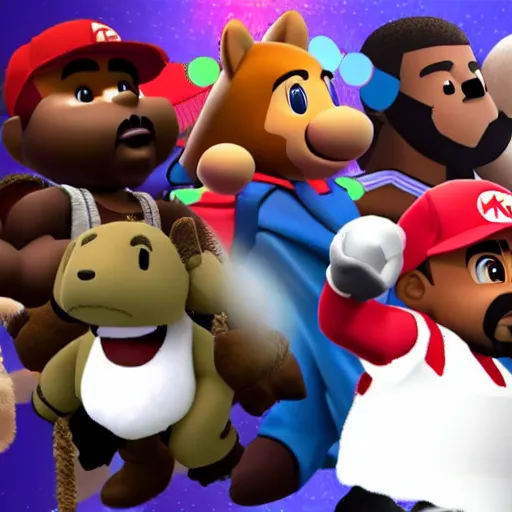 Prompt: kanye west super smash bros reveal