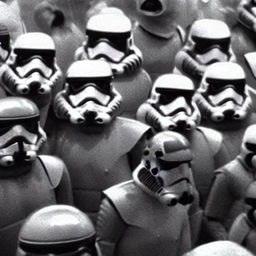 Image similar to crowd of star wars cantina aliens, production still