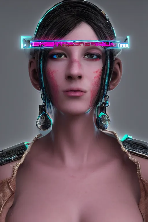 Prompt: 4k hyperreal cyberpunk high priestess