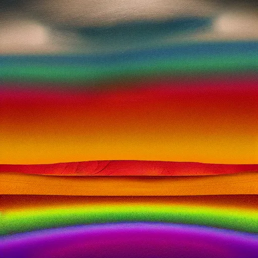 Prompt: a rainbow in the desert, digital art
