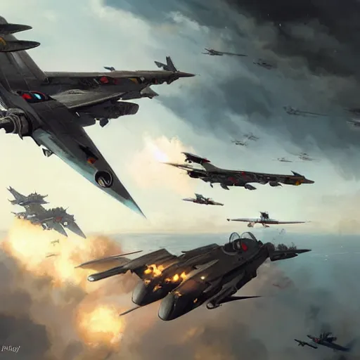 Image similar to air combat by Greg Rutkowski