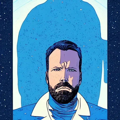 Image similar to “ ben affleck retro minimalist portrait by jean giraud, moebius starwatcher, color comic, 8 k ”