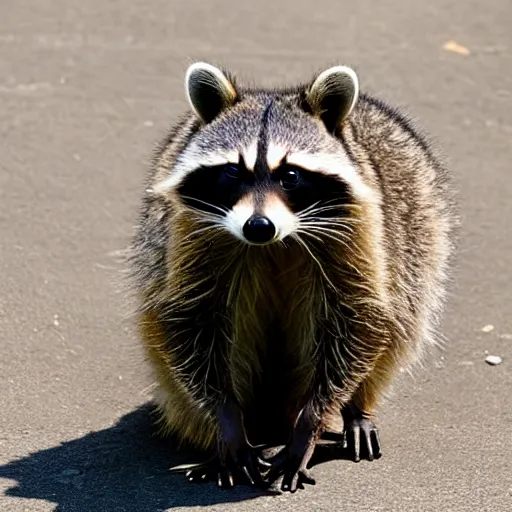 Image similar to raccoon with shades and a gold chain wearing a leather jacket