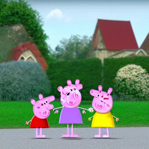 Image similar to a 3 d version of peppa pig, cgi, ultra high quality, 8 k