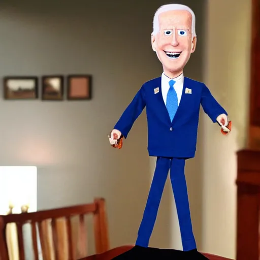 Image similar to howdy doody puppet marionette, as joe biden