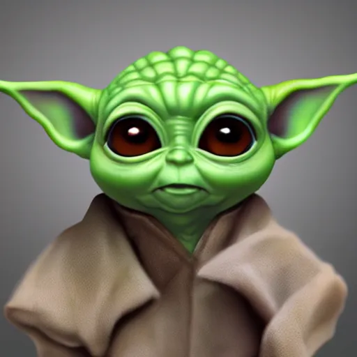 Prompt: Baby Yoda by Jeszika Le Vye, trending on artstation, hyperdetalied,