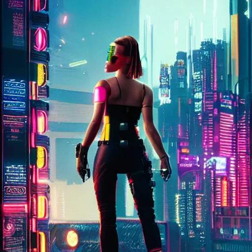 Prompt: Natalie Portman in Cyberpunk 2077, detailed 4k concept art