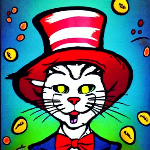 Image similar to cat in the hat on acid