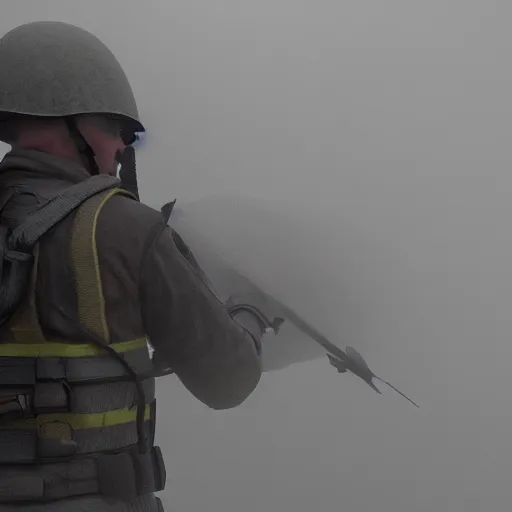 Image similar to What is revealed in the Fog Of War, photo realistic, HRDI 8K octane render.