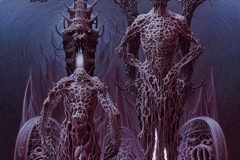 Image similar to that is not dead which can eternal lie and with strange aeons even death may die, intricate, ultra high definition, ultra detailed, symmetry, sci - fi, dark fantasy, by wayne barlowe