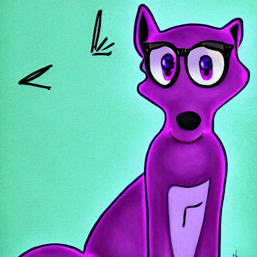 Image similar to furry ( fandom ) art of an anthropomorphic purple dog with antennas, digital art, painting, trending on furaffinity