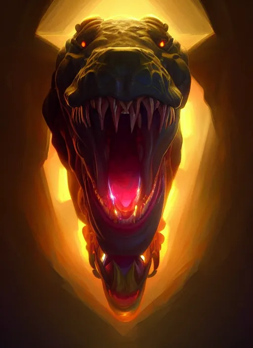 Image similar to symmetry!! portrait of renekton, league of legends, glowing lights!! intricate, elegant, highly detailed, digital painting, artstation, concept art, smooth, sharp focus, illustration, art by artgerm and greg rutkowski and alphonse mucha