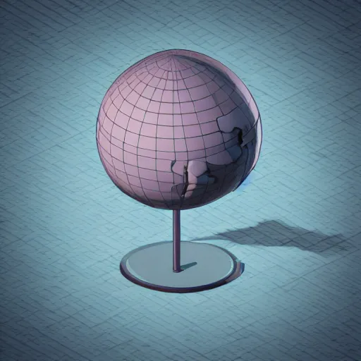 Prompt: isometric globe conept in a cartoony style, 3 d render, highly detailed