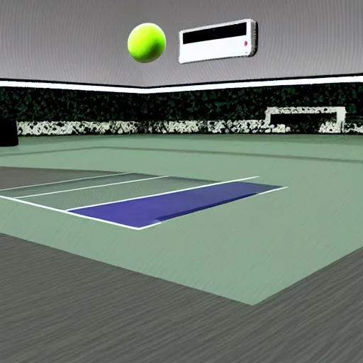 Image similar to wii sports : tennis : target practice liminal space, backrooms, free space, empty