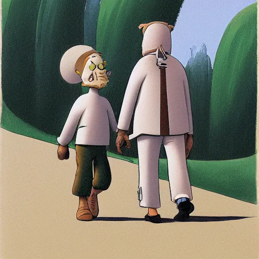 Prompt: Cannabis leaf goes for a walk illustrated by Ralph McQuarrie