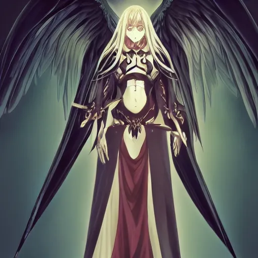 Image similar to portrait of azrael angel of death, anime fantasy illustration by tomoyuki yamasaki, kyoto studio, madhouse, ufotable, trending on artstation