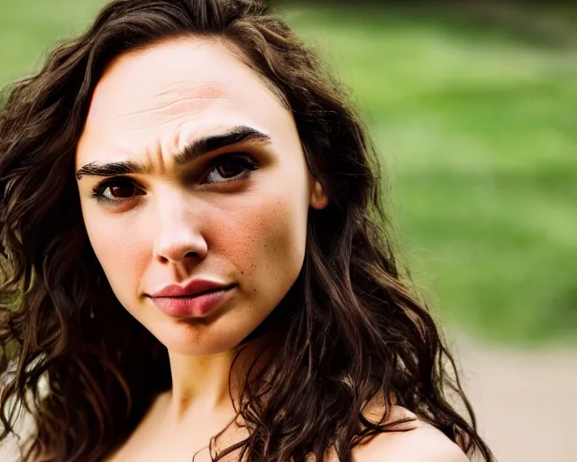 Image similar to 8 5 mm photography of a potato with the face of gal gadot, dof and bokeh