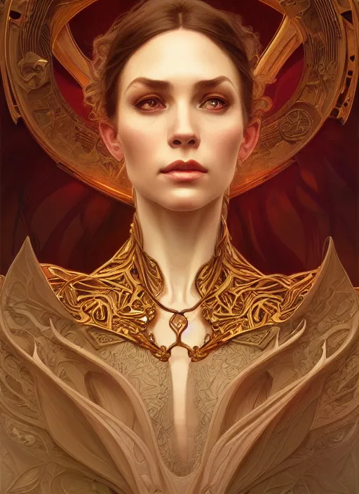 Image similar to portrait of draconian, intricate, elegant, highly detailed, digital painting, artstation, concept art, smooth, sharp focus, illustration, art by artgerm and greg rutkowski and alphonse mucha, 8 k