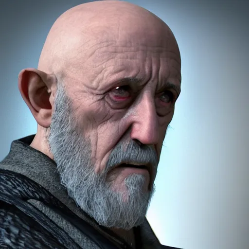 Image similar to mike ehrmantraut in love, dnd, ultra detailed fantasy, elden ring, realistic, dnd character portrait, full body, dnd, rpg, lotr game design fanart by concept art, behance hd, artstation, deviantart, global illumination radiating a glowing aura global illumination ray tracing hdr render in unreal engine 5