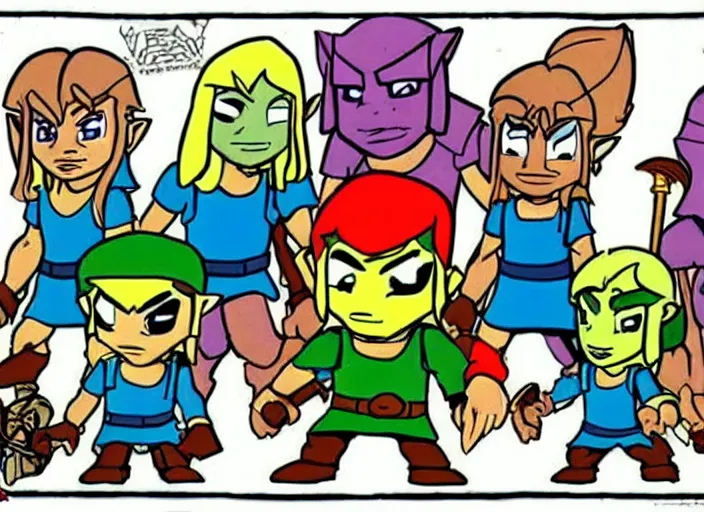 Image similar to 1 9 8 0 s legend of zelda cartoon by filmation in the style of he - man.