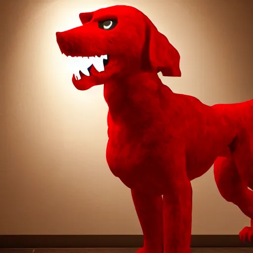 Image similar to the scp foundation mtf fighting off evil clifford the big red dog in a dark laboratory hallway, intricate, dramatic lighting, elegant, hyper realistic, smooth, highly detailed