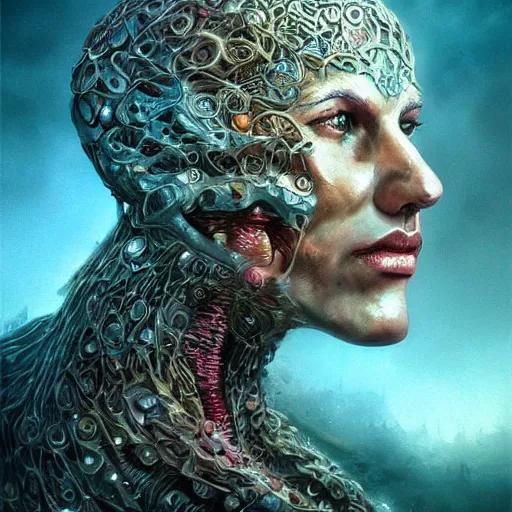 Image similar to fantasy art hyper realistic ai created interesting bizarre subconscious fantastic art award winning best ultra detailed magnificent