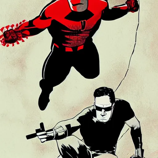 Image similar to daredevil action pose by david aja