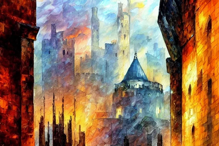 Prompt: paint brush strokes, abstract watercolor painting of tower of david in jerusalem in the rain, cinematic light, american romanticism by greg rutkowski, by leonid afremov