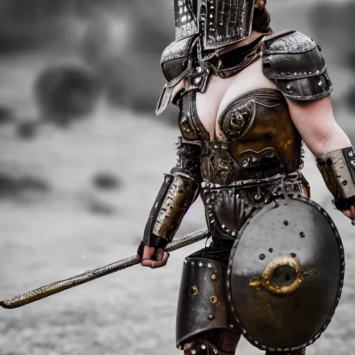 Prompt: steam punk gladiator wearing armor in the arena, shallow depth of field, moody lighting, 8 k,