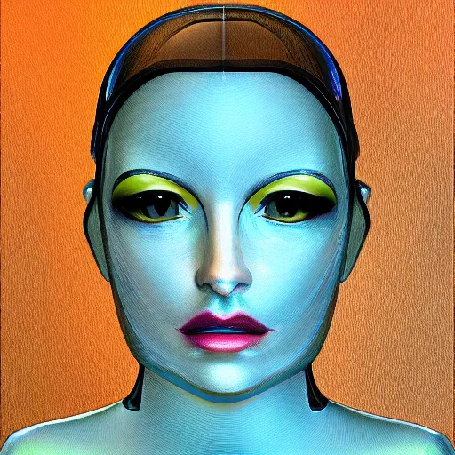 Prompt: portrait of female android, ue 5