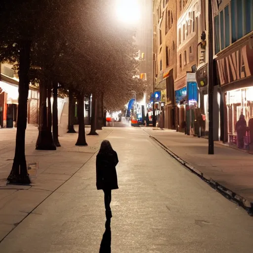 Image similar to me walking through the streets of richmond at night