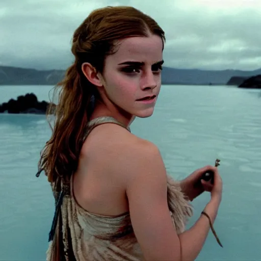 Image similar to emma watson, film still from the blue lagoon