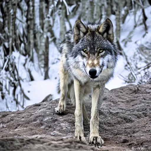 Image similar to grey wolf at snowy jungle