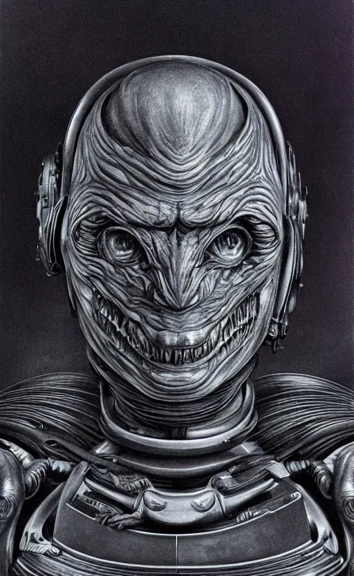 Image similar to portrait of quark from deep space 9, hr giger, 8 k, fantasy, dark, highly detailed