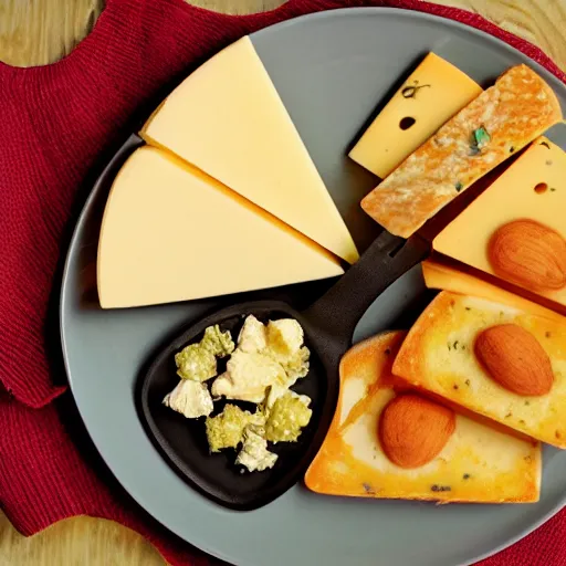 Image similar to a plate with very delicious cheese