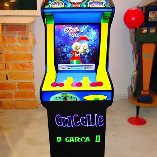 Prompt: an arcade cabinet, in the style of wallace and gromit