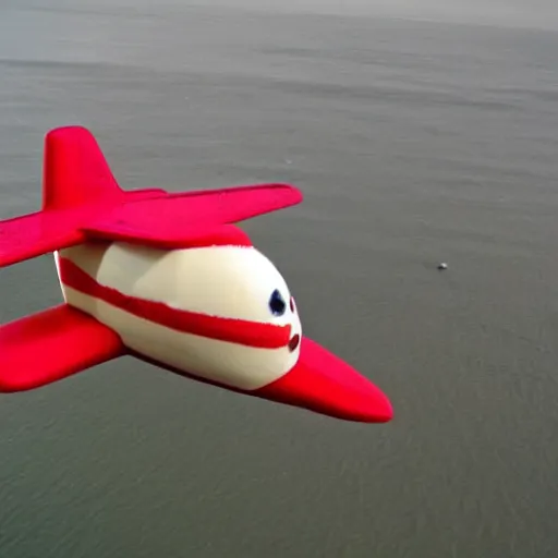 Image similar to strawberry plane, making looping und the ocean