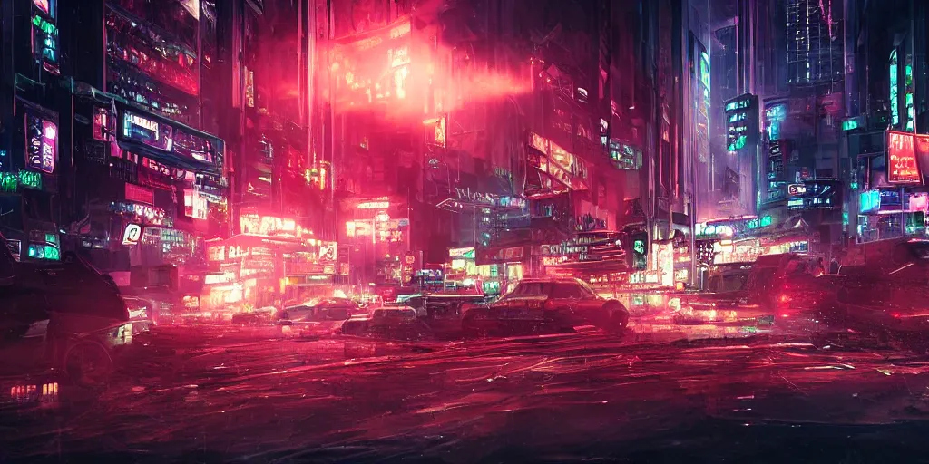 Image similar to cyber town district by liam wong dramatic lighting, cinematic establishing shot, extremely high detail, photorealistic, cinematic lighting