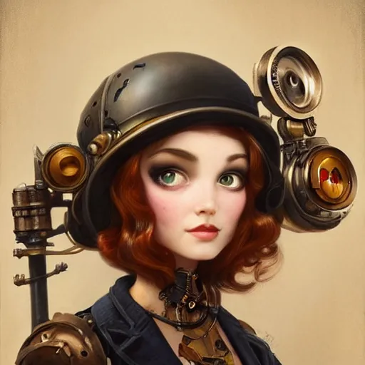 Image similar to lofi steampunk portrait pixar style by Jonathan Yeo and Tom Bagshaw and Joe Fenton