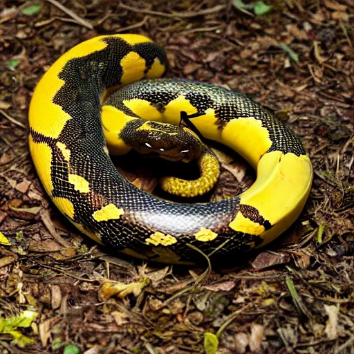 Image similar to a banana snake