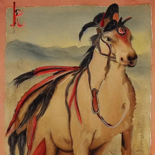 Prompt: Painting of burning Injun