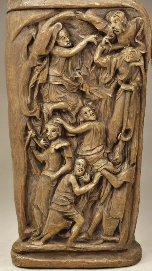 Image similar to a 1 8 th century carving of a pagan british folklore artifact