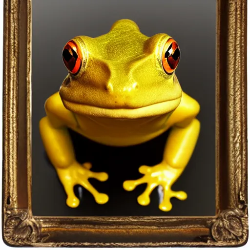 Image similar to photograph of a golden frog - shaped hat