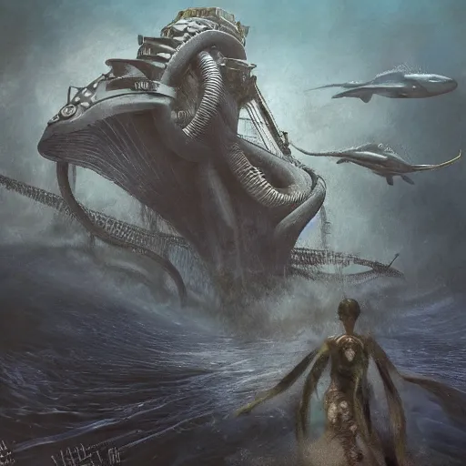 Image similar to 2 0, 0 0 0 leagues under the sea, artstation hall of fame gallery, editors choice, # 1 digital painting of all time, most beautiful image ever created, emotionally evocative, greatest art ever made, lifetime achievement magnum opus masterpiece, the most amazing breathtaking image with the deepest message ever painted, a thing of beauty beyond imagination or words