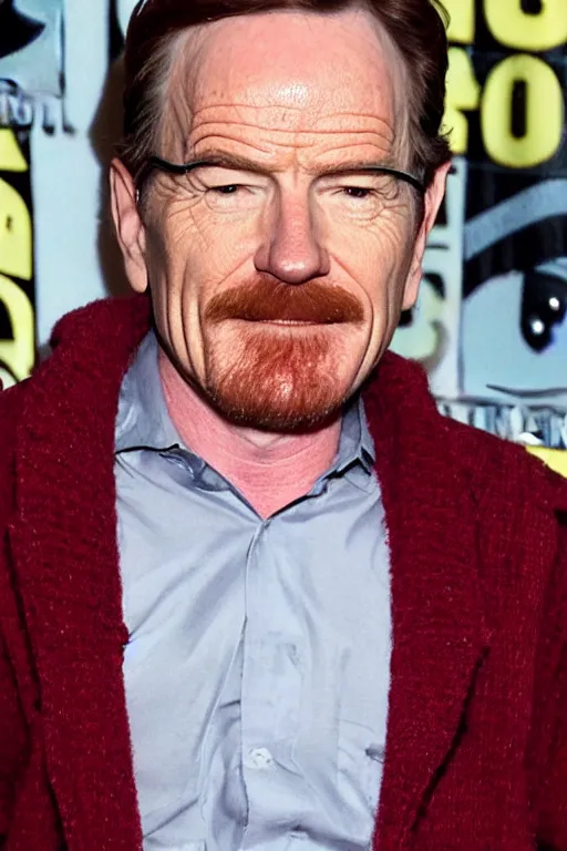 Image similar to Bryan Cranston dressed up as Hermione Granger at ComicCon