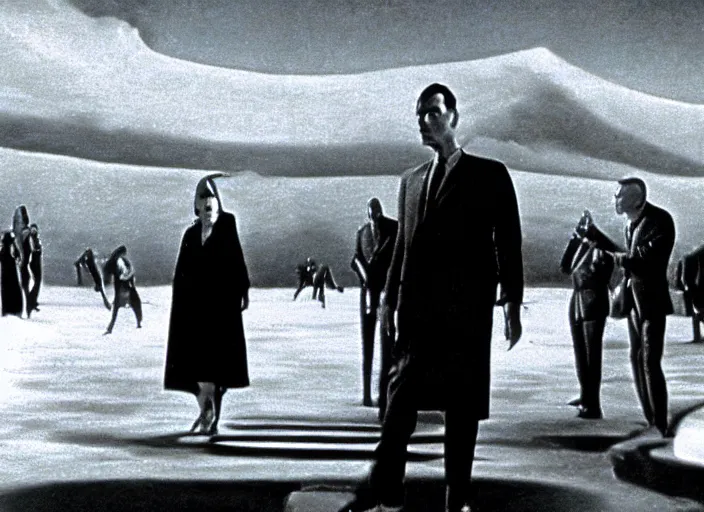 Prompt: scene from the 1 9 6 1 science fiction film the day the earth stood still